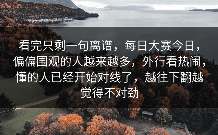 看完只剩一句离谱，每日大赛今日，偏偏围观的人越来越多，外行看热闹，懂的人已经开始对线了，越往下翻越觉得不对劲  第1张