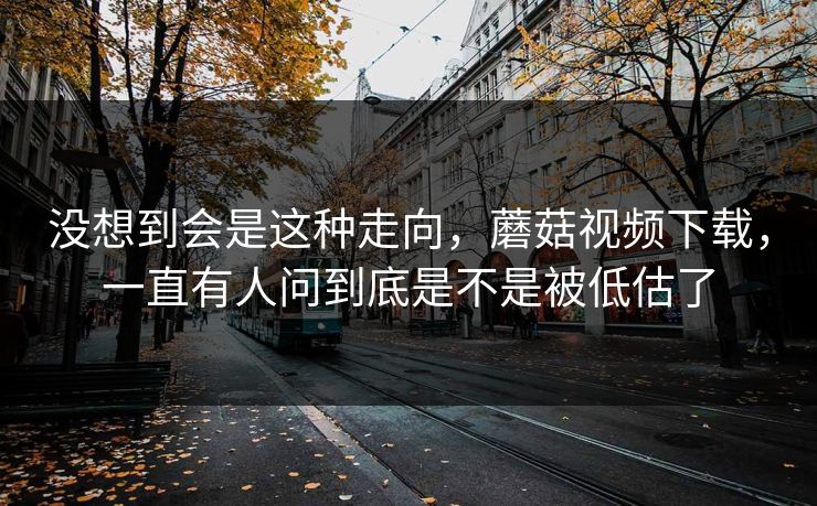 没想到会是这种走向，蘑菇视频下载，一直有人问到底是不是被低估了  第1张