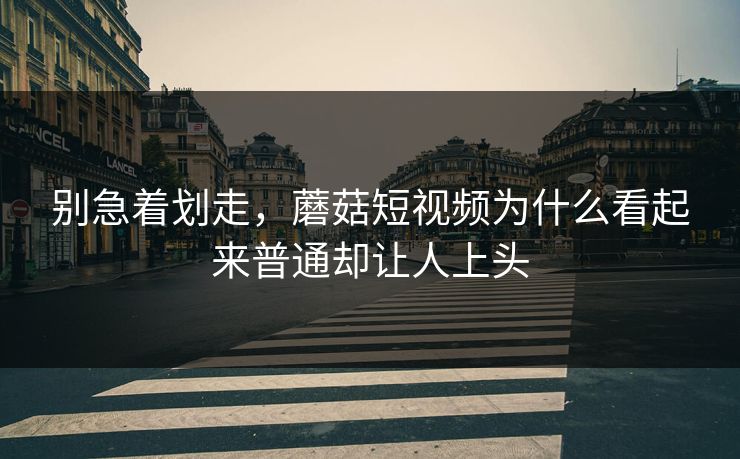 别急着划走，蘑菇短视频为什么看起来普通却让人上头  第1张