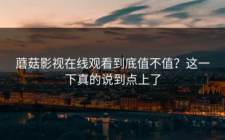蘑菇影视在线观看到底值不值？这一下真的说到点上了  第1张