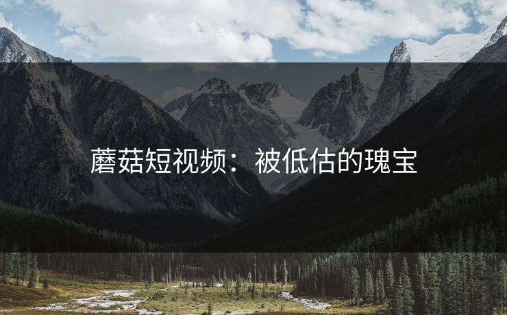 蘑菇短视频:被低估的瑰宝 第1张 蘑菇短视频:被低估的瑰宝 第1张